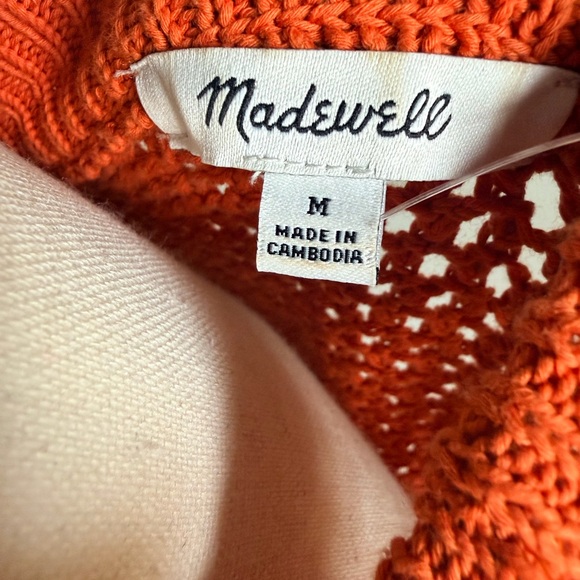 NWT Madewell Vibrant Orange Knit Top - Picture 5 of 5